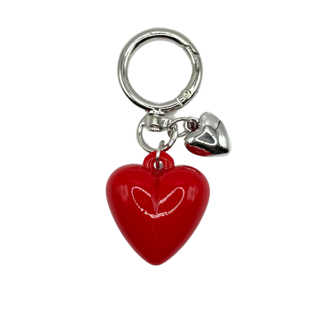 Coeur rouge/argent