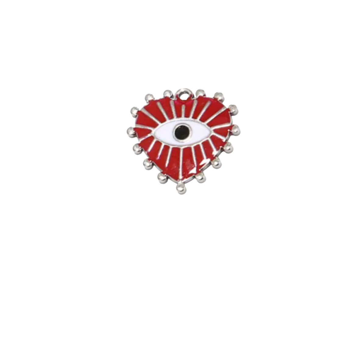 Coeur oeil rouge - Argent