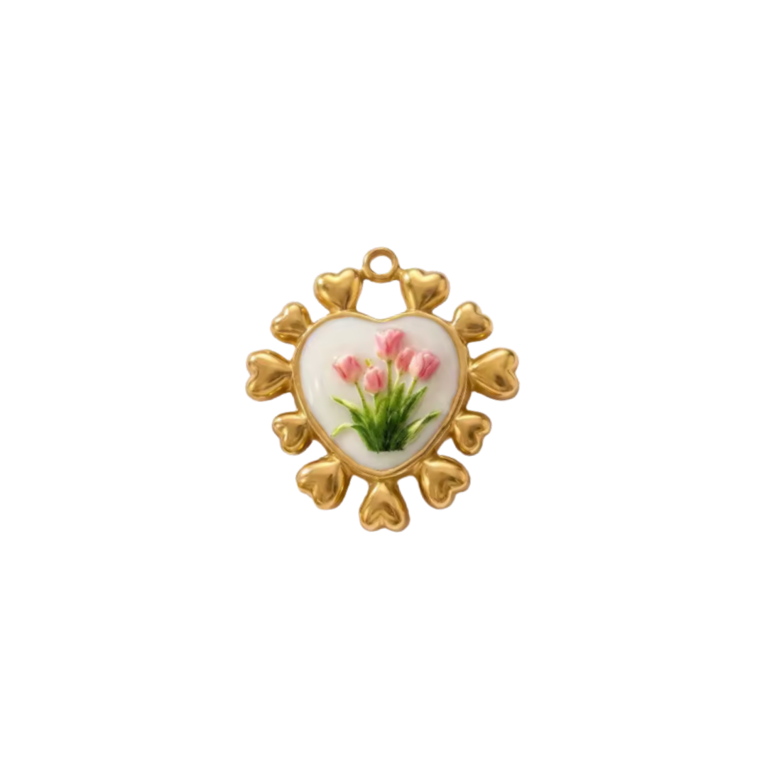 Cœur blanc tulipes