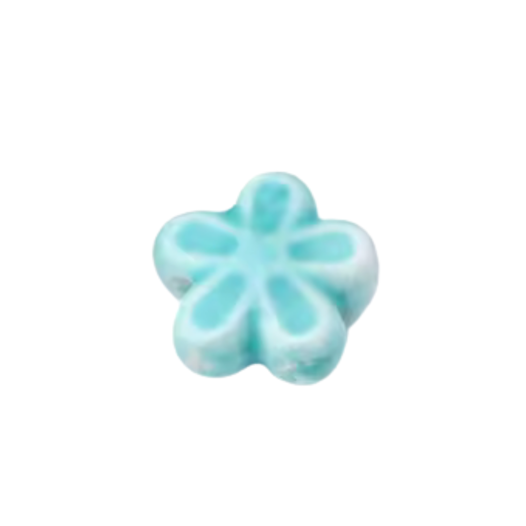 Fleur bleu turquoise - Céramique