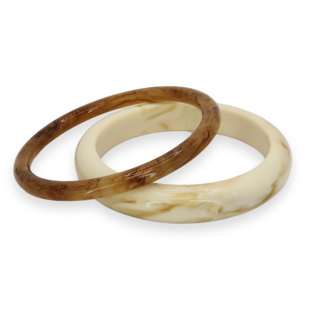 Bracelet acétate - Grand crème