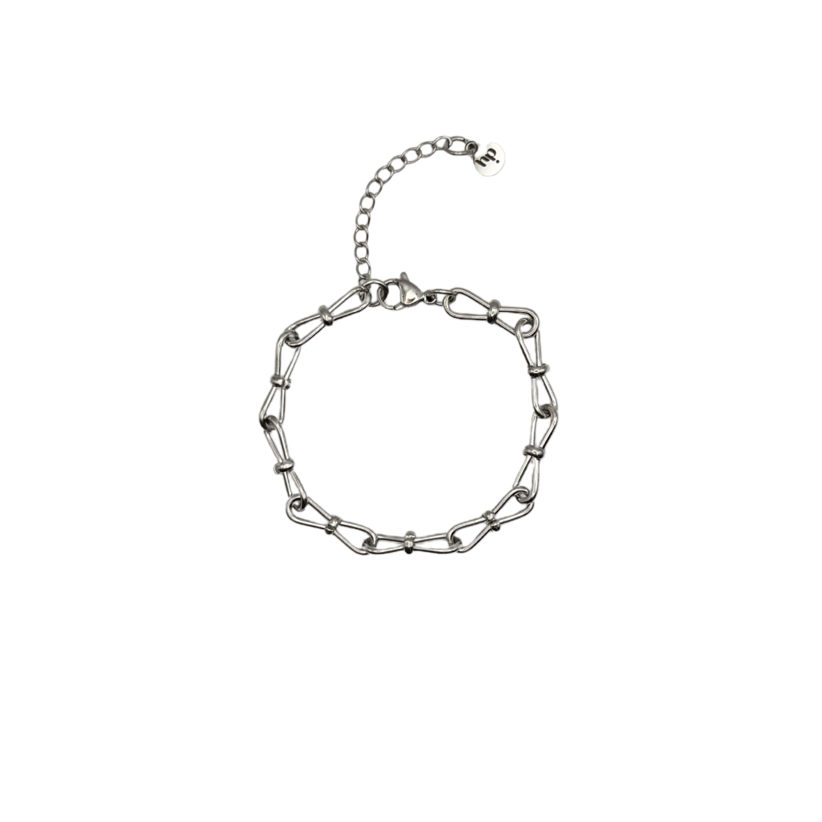 Chaîne trombone nouée | Bracelet - Argent