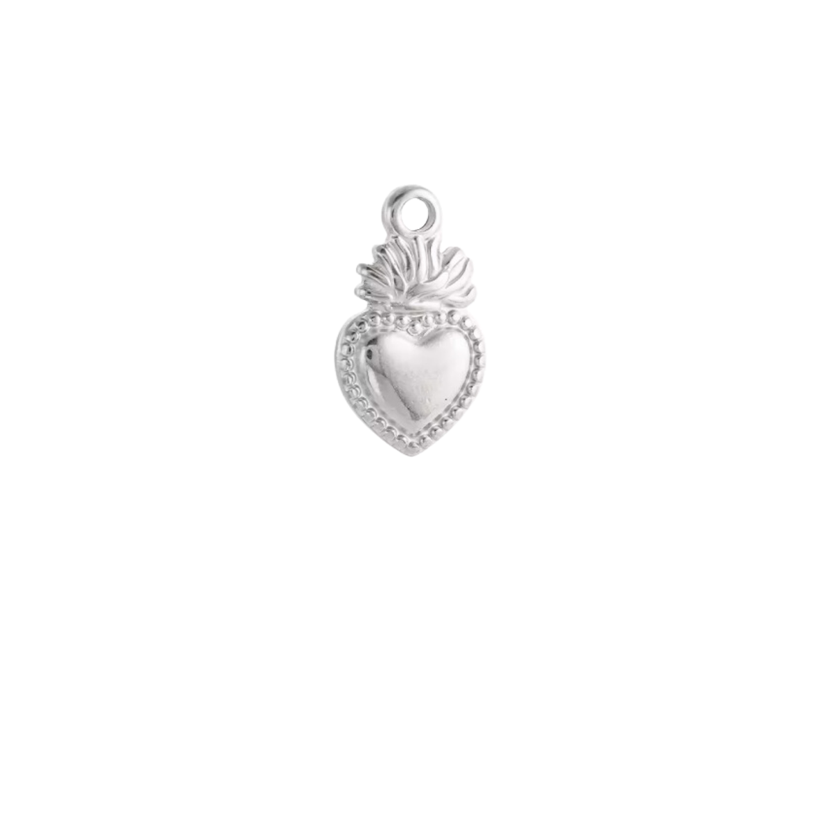 Coeur flamme - Argent