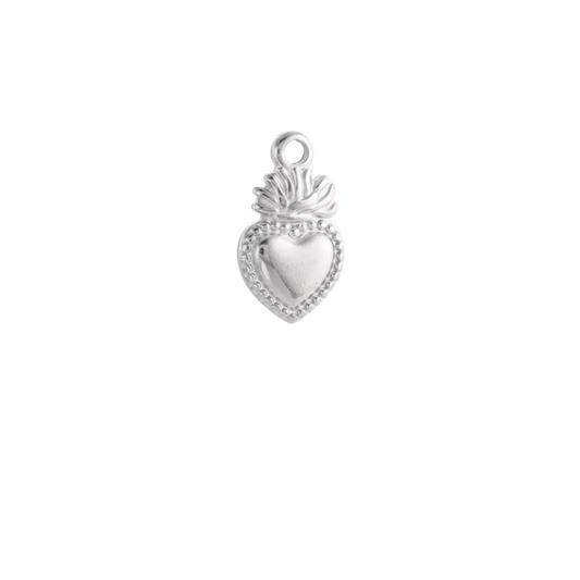 Coeur flamme - Argent
