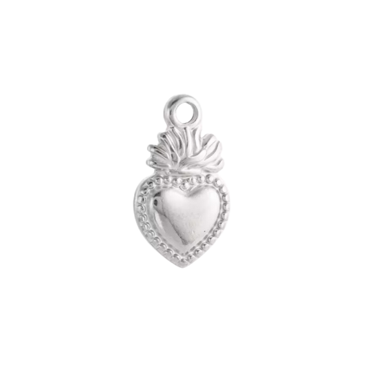 Coeur flamme - Argent