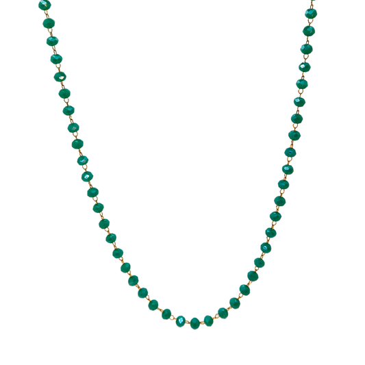 Chaîne collier perles - Bleu sarcelle