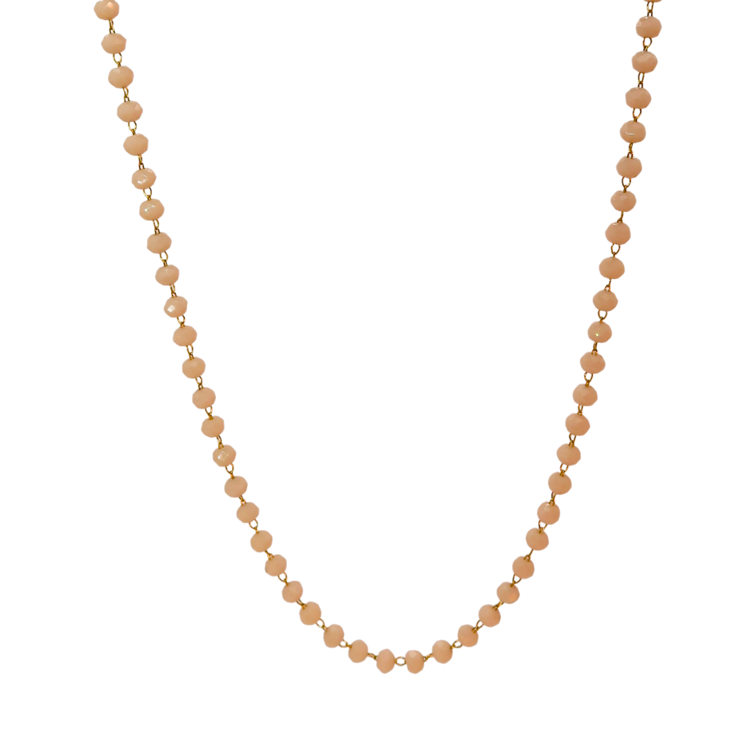Chaîne collier perles - Beige