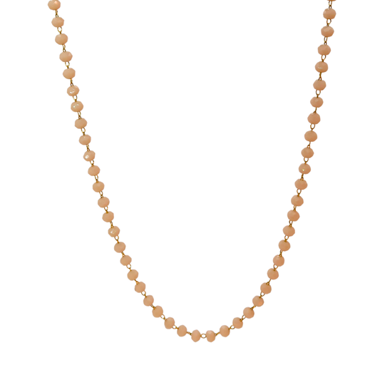 Chaîne collier perles - Beige