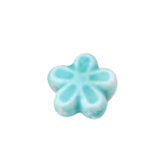 Fleur bleu turquoise - Céramique