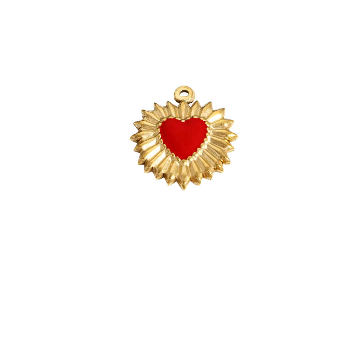 Coeur étincelant rouge - Or