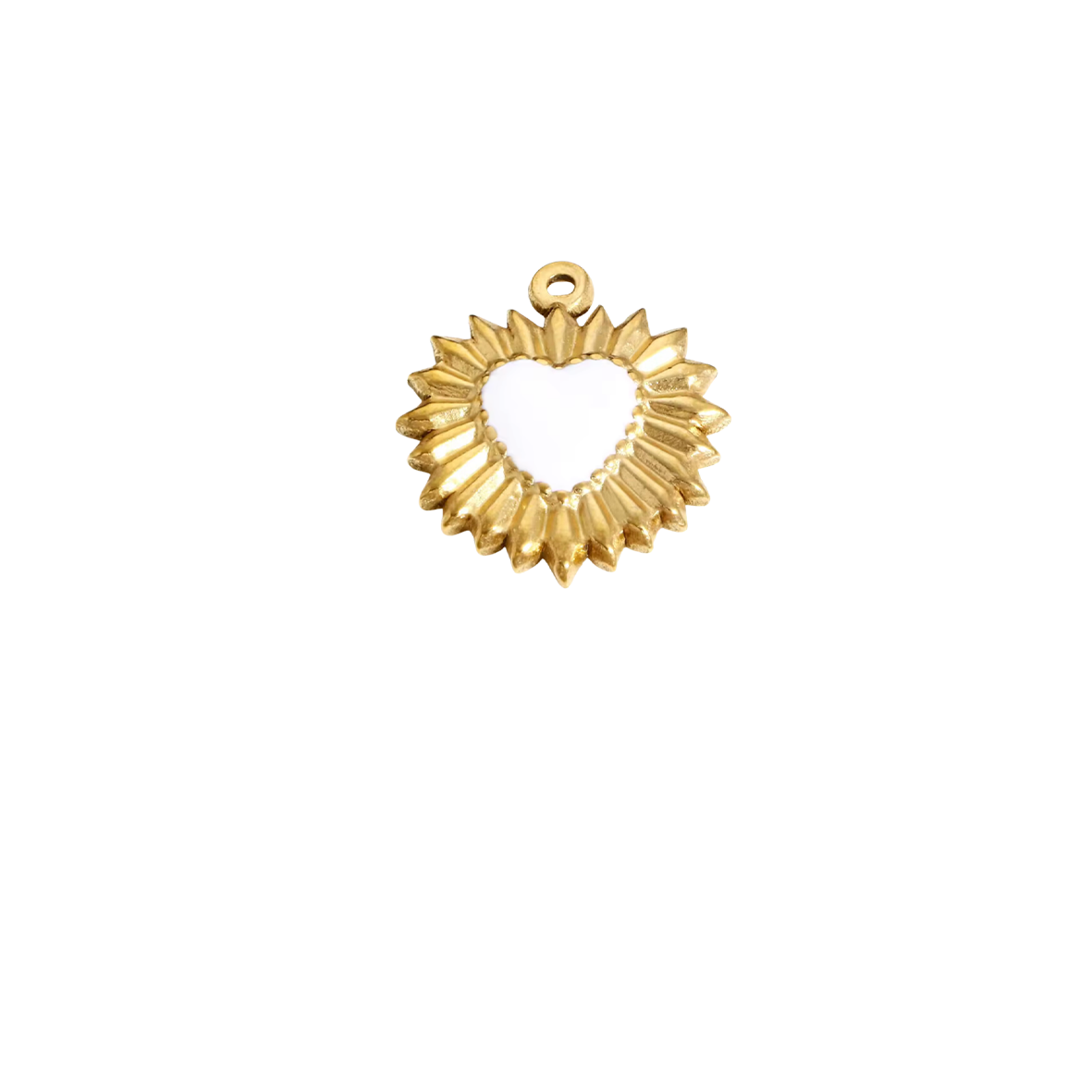 Coeur étincelant blanc - Or