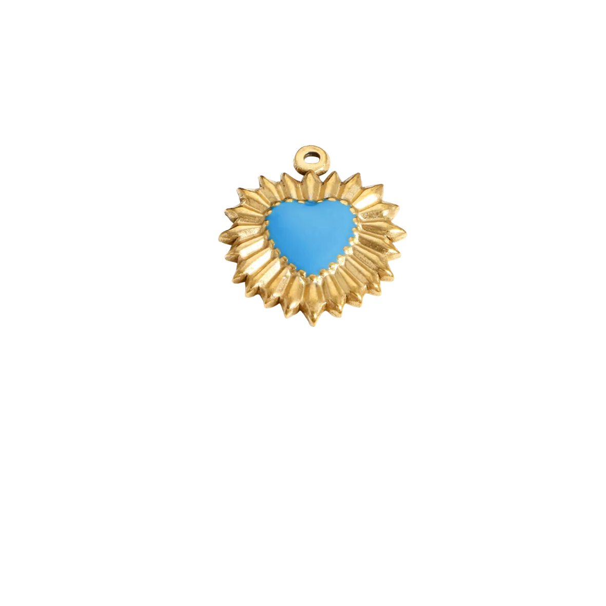 Coeur étincelant bleu - Or