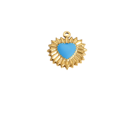 Coeur étincelant bleu - Or