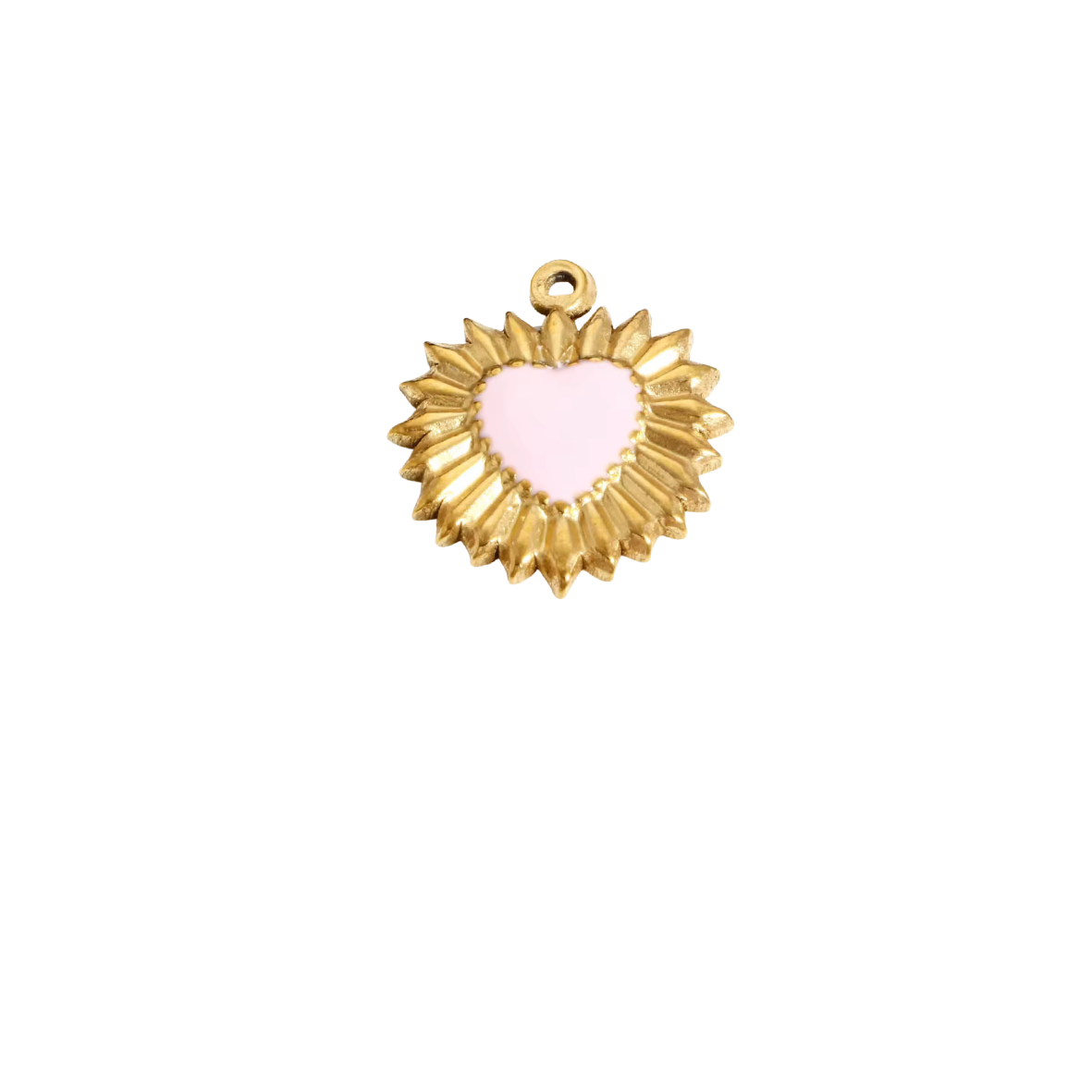 Coeur étincelant rose - Or
