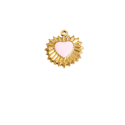 Coeur étincelant rose - Or