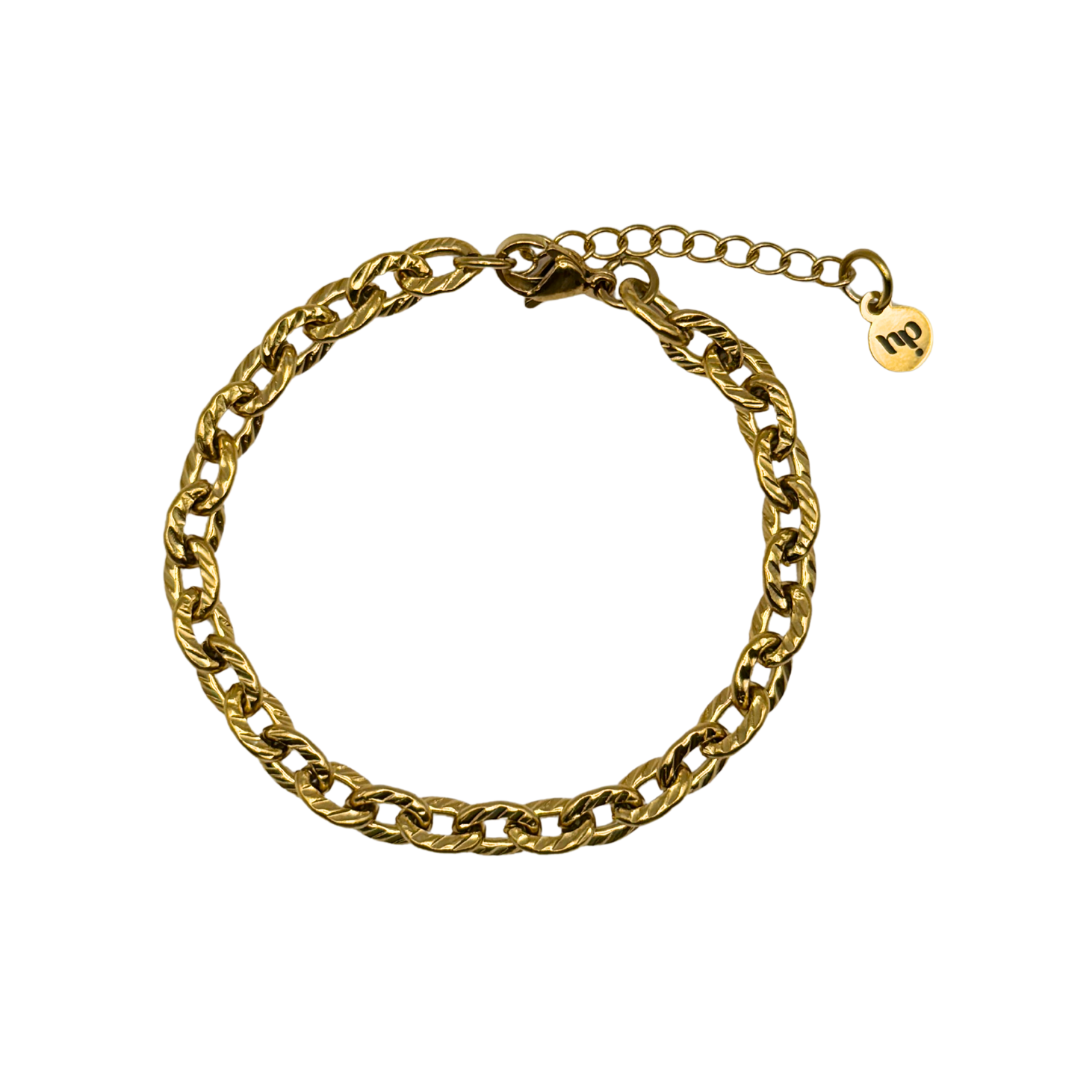 Chaîne texturée bracelet - Or
