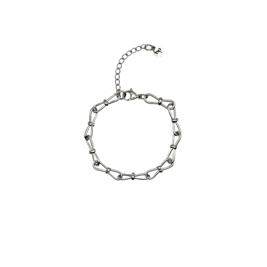 Chaîne trombone nouée | Bracelet - Argent