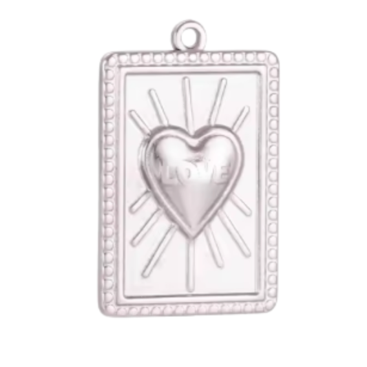 Médaillon love - Argent